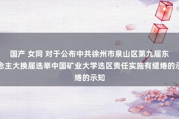 国产 女同 对于公布中共徐州市泉山区第九届东说念主大换届选举中国矿业大学选区责任实施有缱绻的示知