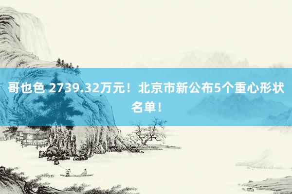 哥也色 2739.32万元！北京市新公布5个重心形状名单！