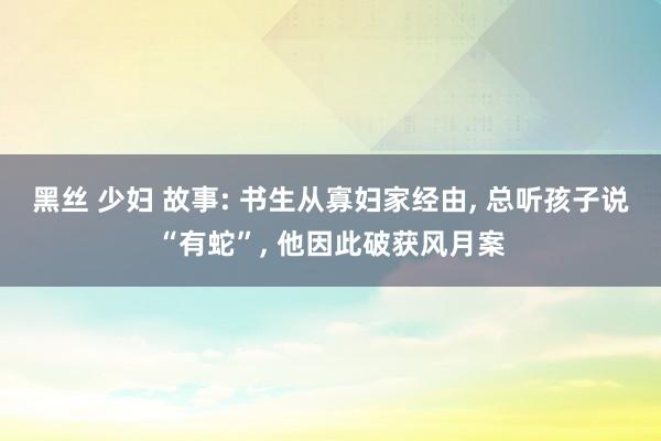 黑丝 少妇 故事: 书生从寡妇家经由， 总听孩子说“有蛇”， 他因此破获风月案