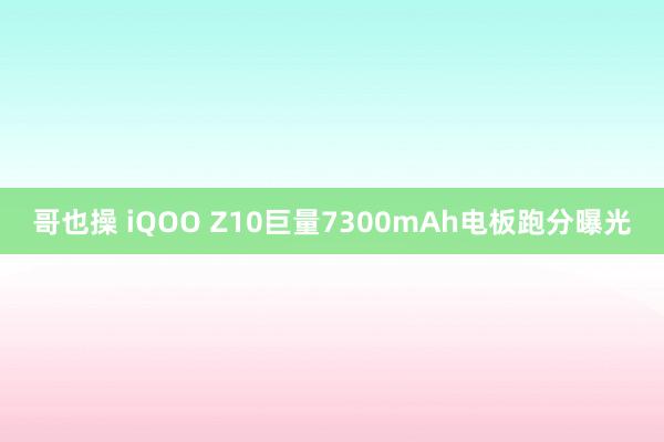 哥也操 iQOO Z10巨量7300mAh电板跑分曝光