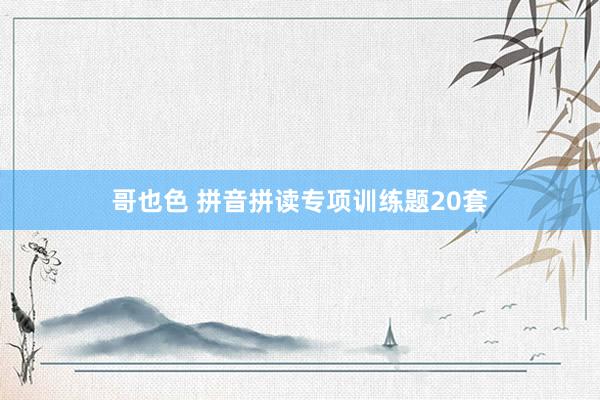 哥也色 拼音拼读专项训练题20套